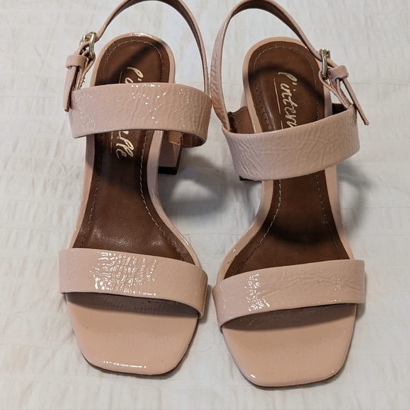 EUC L'Intervalle soft rose naplack leather strappy heels - Picture 2 of 7